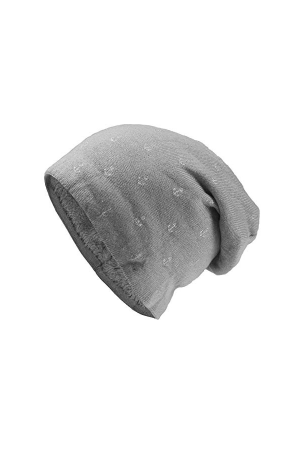 Glamexx24 Bonnet tricoté pour Femmes - Bonnet Sterne - Motif dancrage Unisexe Teddy Fleece Chaud et Doux