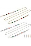 DSFEN 2pcs chaîne de Lunettes Lunettes de Soleil Support de Sangle Lecture Verre Cordons lanière Collier Lunettes retenue mét
