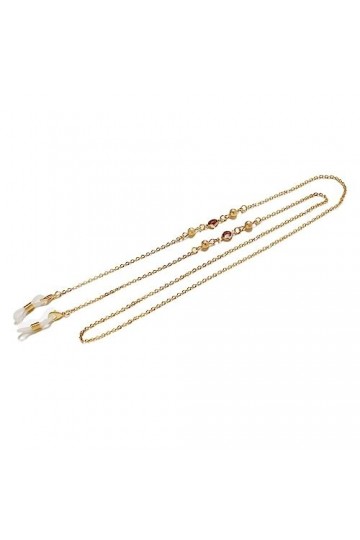 TONZN Bracelet de lunettes de soleil en chaîne de lunettes de perles givrées métalliques avec cordon de lunettes en perles gi