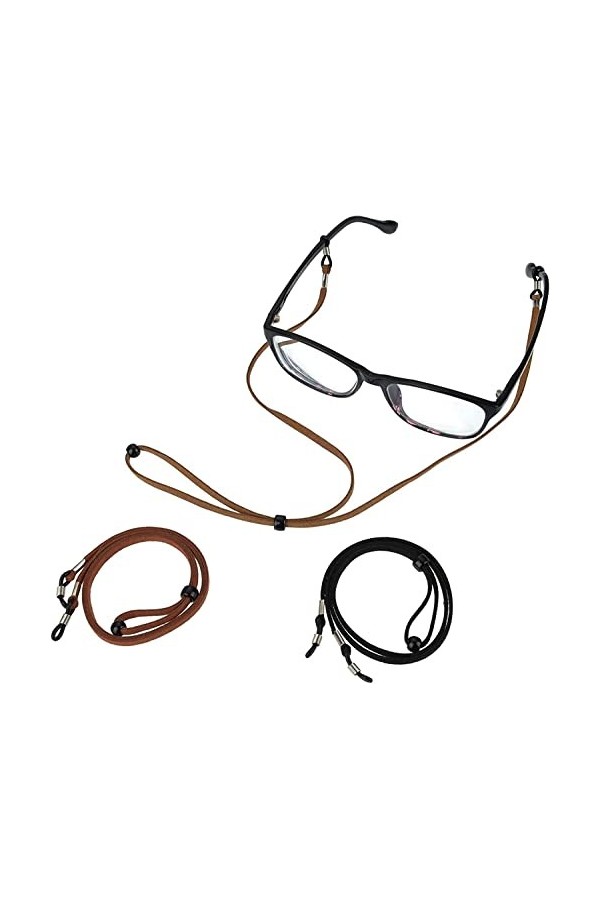 DSFEN Sangle de Lunettes Sangle de Lunettes en Cuir PU Retenue de Cordons de Lunettes
