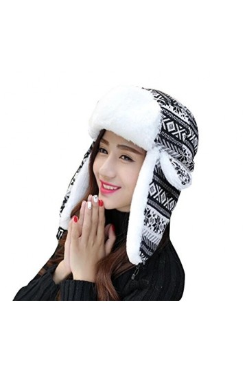 Baymate Unisexe Chapka Chaud Chapeau de Trappeur Casquette Oreille Flap Noir 56-60CM 