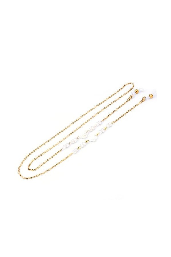 TONZN Chaîne de lunettes perle Vintage Lolita Chaîne décorative Chaîne de lunettes Lappet D 82CM 