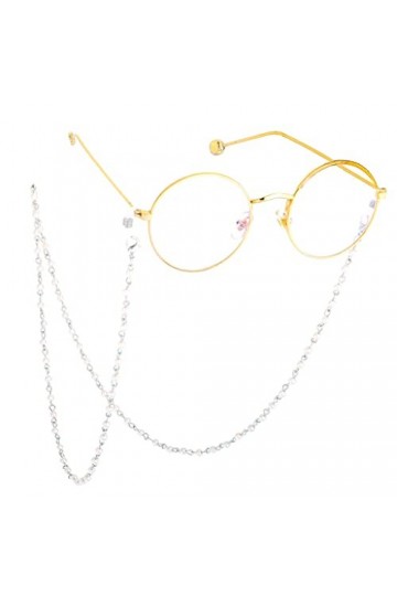 TONZN Perle Lunettes Longe Collier Lunettes de Soleil Myopie Presbytie Anti-Perte Anti-Goutte Lunettes Corde Eye Lanyard Whi
