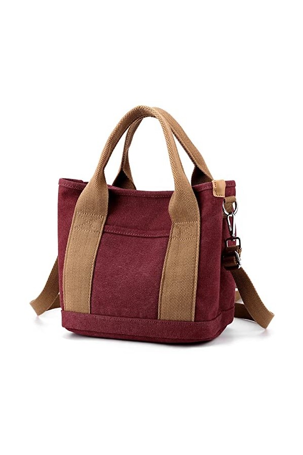 zhongningyifeng Petit sac à main pour femme - Mini sac fourre-tout en toile avec fermeture éclair - Pour lécole, les voyages