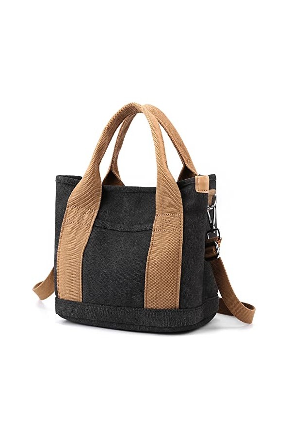 zhongningyifeng Petit sac à main pour femme - Mini sac fourre-tout en toile avec fermeture éclair - Pour lécole, les voyages