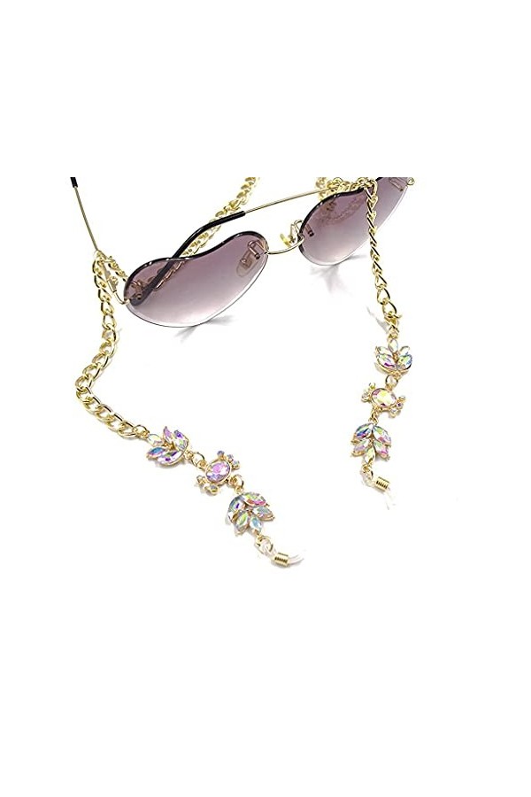 HAOLI Lunettes Chaîne Titulaire Cristal Lanyard Lunettes De Mode Sangle Lunettes De Soleil Cordons Lunettes Décontractées Acc
