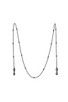 Chaîne de lunettes en métal galvanisé Zircon Chaîne Corde de lunettes Longe Accessoires de lunettes Couleur : Noir, Taille :