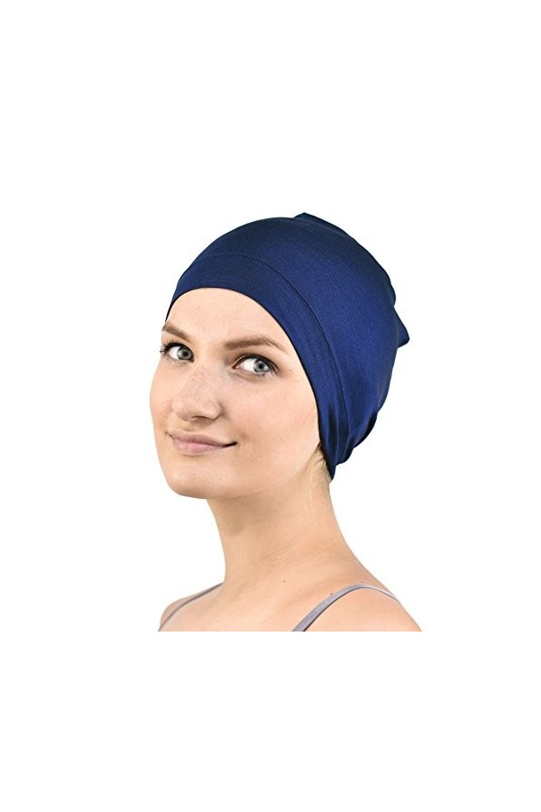 Jasmine Silk Bamboo Sommeil Cap - Convient pour Chemo et Perte de Cheveux - Cardani Chemo Cancer Hat Noir 
