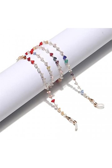 TONZN Chaîne de lunettes de soleil faite à la main avec chaîne en cristal triangulaire colorée D 1 