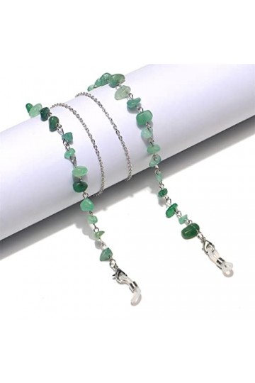 Chaîne de mode Pierre naturelle Pas facile à décolorer Chaîne de lunettes faite à la main Chaîne dembout anti-perte Couleur