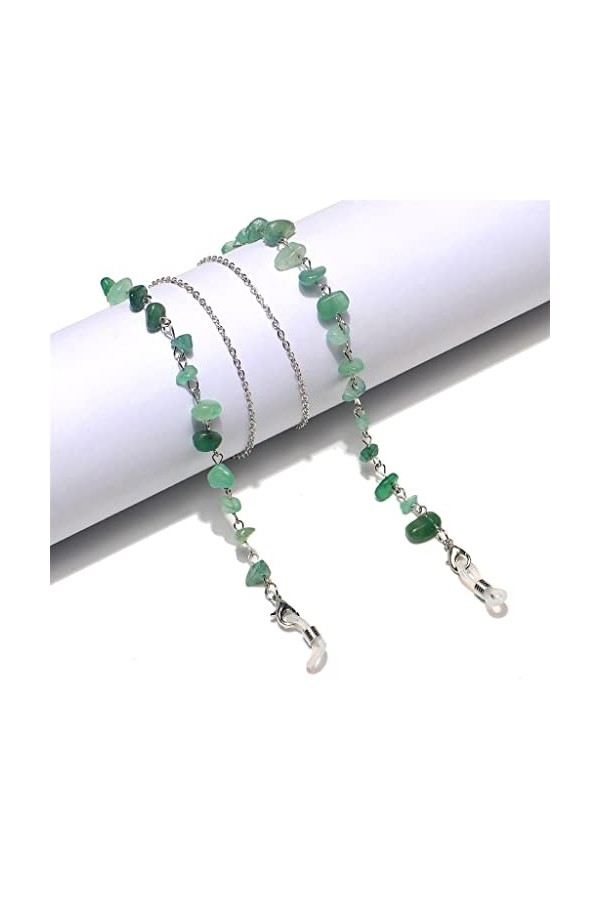 Chaîne de mode Pierre naturelle Pas facile à décolorer Chaîne de lunettes faite à la main Chaîne dembout anti-perte Couleur