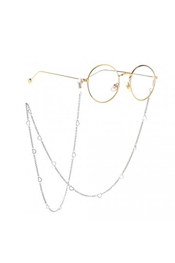 TONZN Chaîne de lunettes de soleil en forme de coeur de pêche en acier inoxydable faite à la main pêche aux fruits blancs5 