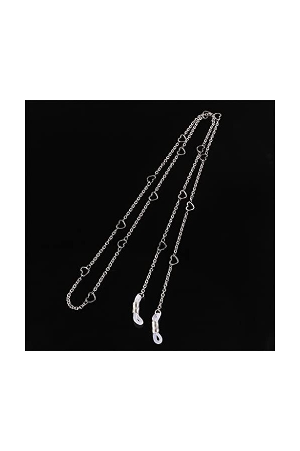 TONZN Chaîne de lunettes de soleil en forme de coeur de pêche en acier inoxydable faite à la main pêche aux fruits blancs5 