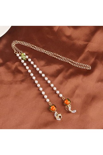 HOUKAI Chaînes de Lunettes de Soleil de Persimmon Femmes Lecture de Lunettes Perles Chaîne Lunettes Lanière Lanyard Lunettes 