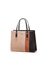 NICOLE & DORIS Sac à Main Multicolore Femme Sac Porté Epaule Elegant Sac Rayures PU Cuir Cabas Fourre-Tout Sac Bandoulière Mo