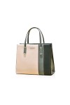 NICOLE & DORIS Sac à Main Multicolore Femme Sac Porté Epaule Elegant Sac Rayures PU Cuir Cabas Fourre-Tout Sac Bandoulière Mo