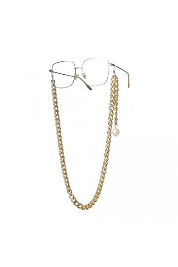 HOUKAI Chaîne épaisse Punk Imitation Perle lanière Lecture Lunettes chaîne Femme Accessoires Hommes Lunettes de Soleil Tenir 