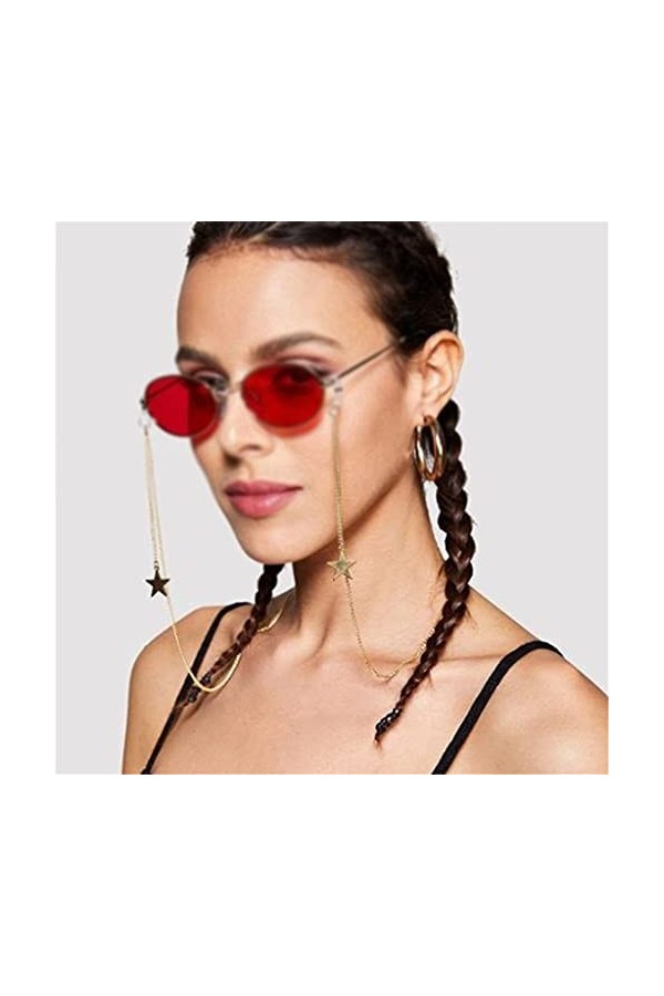 HAOLI Chaînes de Lunettes Star Tassel Pendentif Chaîne de Lunettes Lunettes de Soleil Vintage Tenir la chaîne de Sangles pour