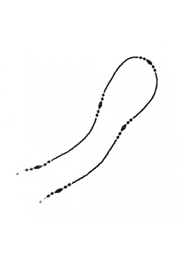 GPPZM Chaînes de Lunettes for Femmes Perles acryliques Noires Brin Anti-dérapant Porte-Cordon for Lunettes Sangle de Cou Lune