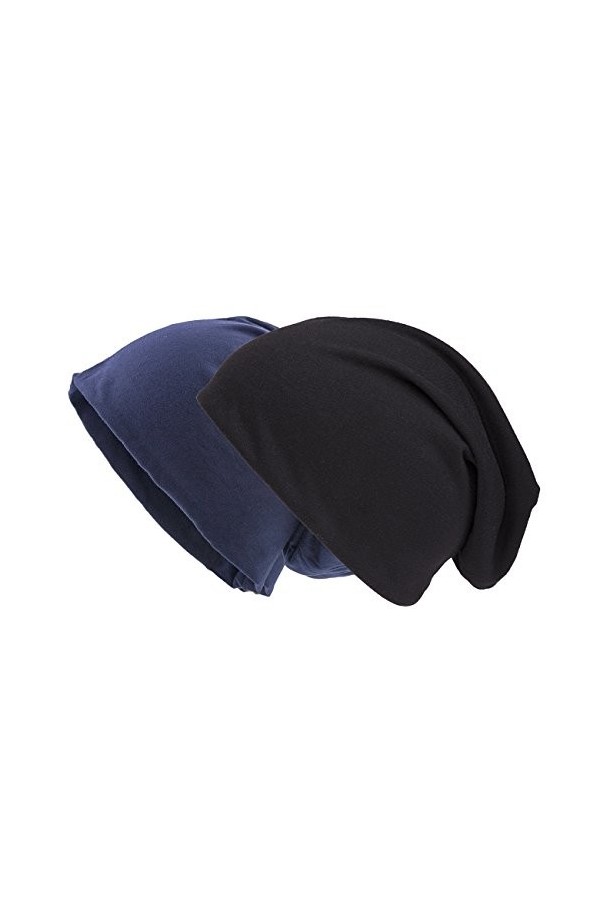 shenky - Bonnet dété/de Printemps en Jersey - Fin et Long - Homme, Femme, Enfant - Taille Unique - Rose Fluo - XXL