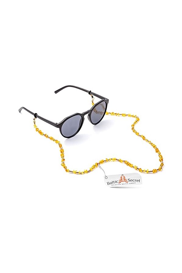 Chaîne de lunettes en ambre pour homme et femme - Support de lunettes de soleil pour empêcher les lunettes de glisser vers le