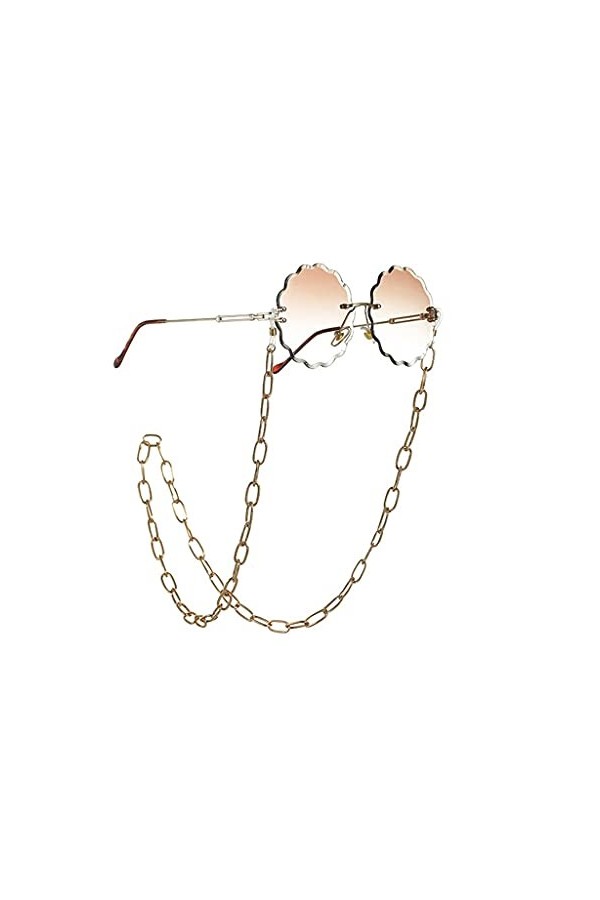 HOUKAI Chaînes de Lunettes Lanière en métal Femmes Longue Chaîne en Treillis pour Lunettes Sunglasses Cordes Accessoires Col