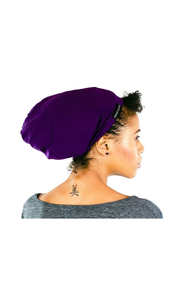 Grace Eleyae Casquette de sommeil doublée en satin pour femme, lilas, Taille M