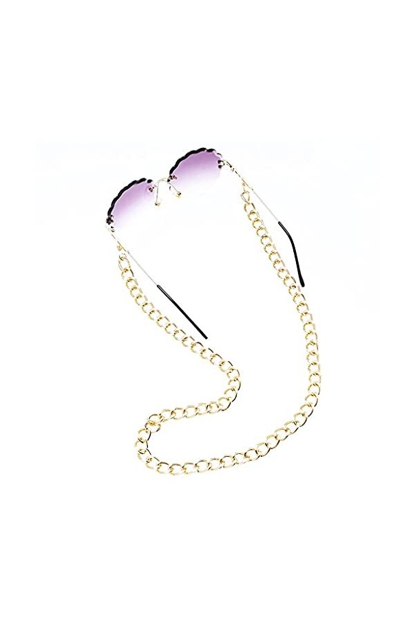 Porte-chaîne de Lunettes pour Femmes Exagéré épais Hip Hop Strap Lunettes de Soleil Cordons Accessoires décontractés Couleur