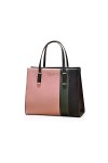 NICOLE & DORIS Sac à Main Multicolore Femme Sac Porté Epaule Elegant Sac Rayures PU Cuir Cabas Fourre-Tout Sac Bandoulière Mo