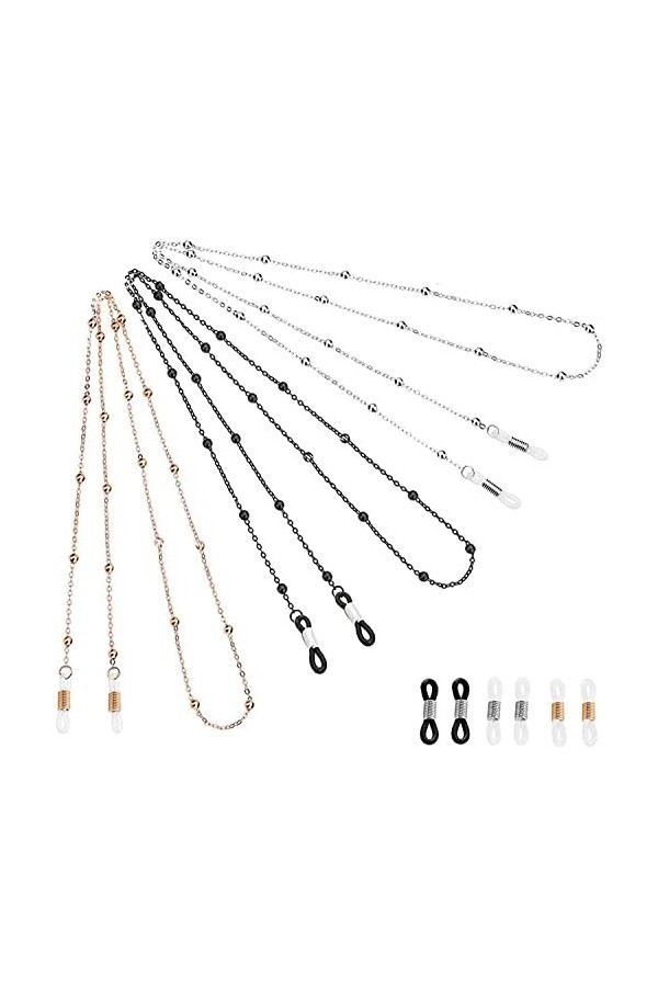 DSFEN pièces Support de Sangle de Lunettes de Soleil Lecture Cordons de Verre lanière chaîne de Lunettes Collier de Perles ch