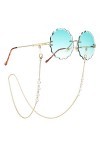 chaîne de lunettes Lunettes de soleil en cristal transparent Lunettes de soleil Chaînes Perle Femmes Lanyard Accessoires Lune