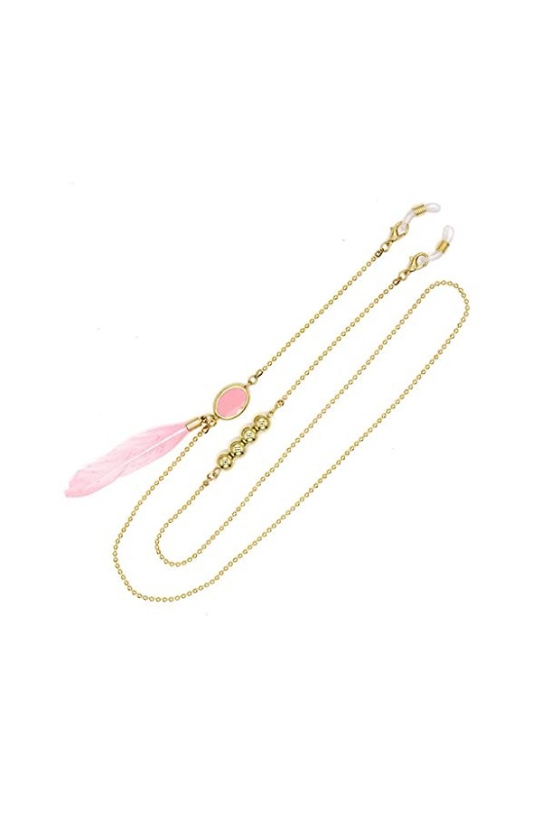 TKFDC Bohême Pink Pince Lunettes Chaîne Perles rondes Lanière Tenir Sangles Cordons Sunglasses Femmes Accessoires Color : A,