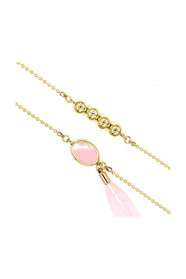 TKFDC Bohême Pink Pince Lunettes Chaîne Perles rondes Lanière Tenir Sangles Cordons Sunglasses Femmes Accessoires Color : A,