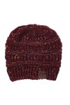 ZiXing Automne Hiver Bonnet en Tricot avec Trou pour Queue de Cheval Beanie Chapeau Rose OneSize