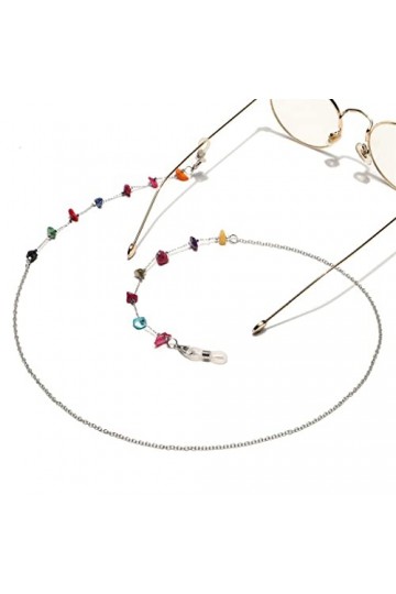 TONZN Corde de lunettes en acier inoxydable de sept couleurs de couleurs mélangées pas facile à perdre chaîne de lunettes de 