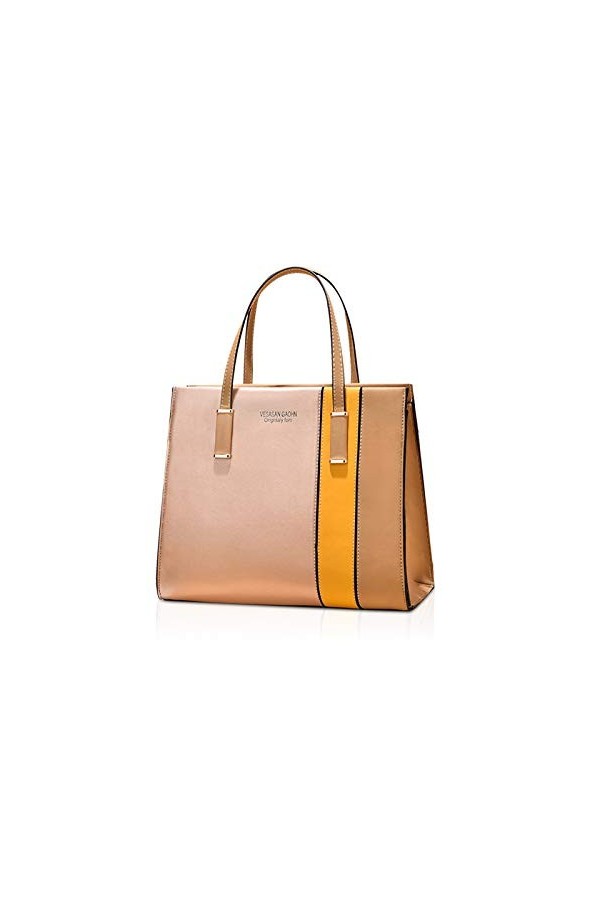 NICOLE & DORIS Sac à Main Multicolore Femme Sac Porté Epaule Elegant Sac Rayures PU Cuir Cabas Fourre-Tout Sac Bandoulière Mo