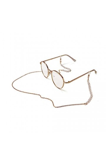 TONZN Chaîne à lunettes argentée plaquée or Lunettes colorées Corde Métal Cuivre Chaîne antidérapante D 75 cm 