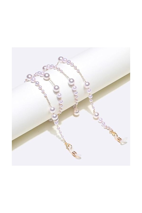 TONZN Corde de lunettes de chaîne de lunettes de chaîne de perles grandes et petites dégradées à la main D 70CM 