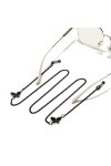 TONZN Corde de lunettes en métal anti-dérapant pendentif en strass noir chaîne de lunettes à la main D 1 