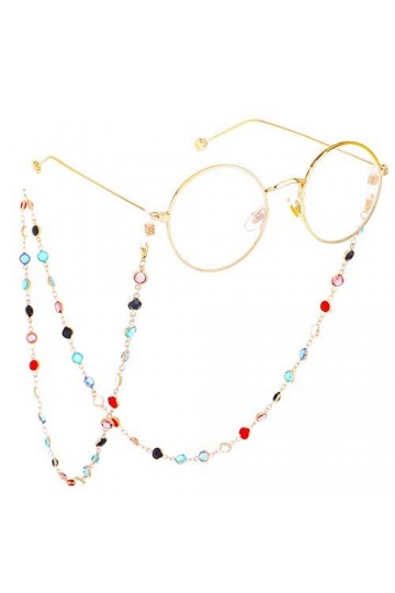 YANJ Chaîne de Lunettes Perles de Verre colorées Chaîne de Lunettes à la Main Chaînes de Lunettes pour Femmes Cordons de Lune
