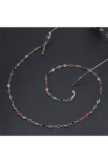 YANJ Chaîne de Lunettes Perles de Verre colorées Chaîne de Lunettes à la Main Chaînes de Lunettes pour Femmes Cordons de Lune