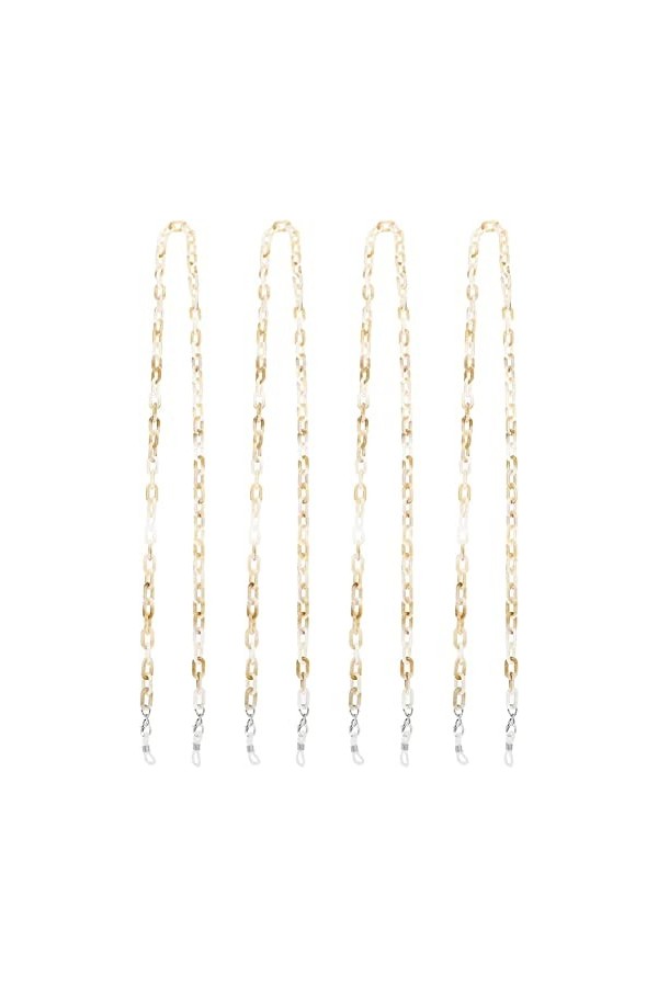 DSFEN 4 pièces Titulaire chaîne Lunettes chaîne Lien Lunettes Cordons Sangle de retenue Autour du Cou pour Les Femmes Lunette