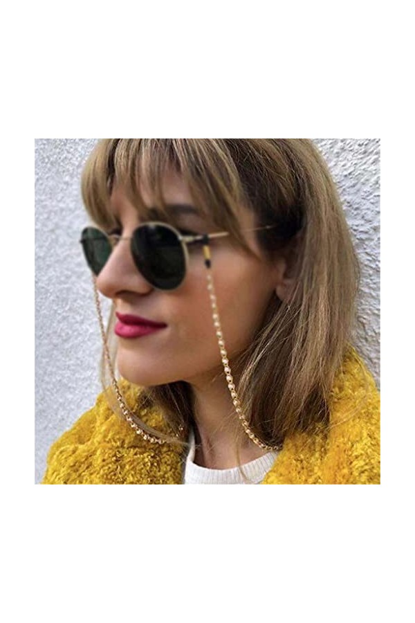 Chaîne de lunettes pour femme Chaîne incrustée de perles Lanière de lunettes Lunettes de soleil Cordons Accessoires de lunett