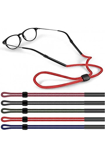 DSFEN Lot de 5 Sangles de Cou pour Lunettes, Cordon de Lunettes, Bande de Sport, Sangle de Support de Lunettes de Soleil de S