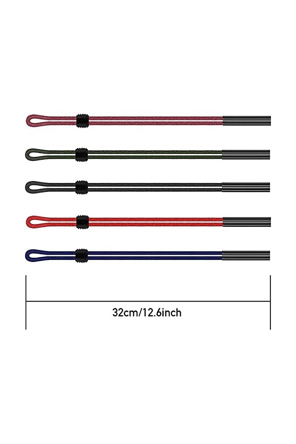 DSFEN Lot de 5 Sangles de Cou pour Lunettes, Cordon de Lunettes, Bande de Sport, Sangle de Support de Lunettes de Soleil de S