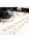 TONZN Chaîne à lunettes perlée Chaîne en métal Chaîne à lunettes D 75 cm 
