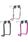 DSFEN Chaîne de retenue de Lunettes en Acrylique 3 pièces, Support de chaîne de retenue de Lunettes Multifonctionnel chaîne d