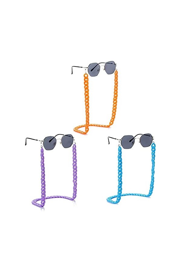 DSFEN Chaîne de retenue de Lunettes en Acrylique 3 pièces, Support de chaîne de retenue de Lunettes Multifonctionnel chaîne d