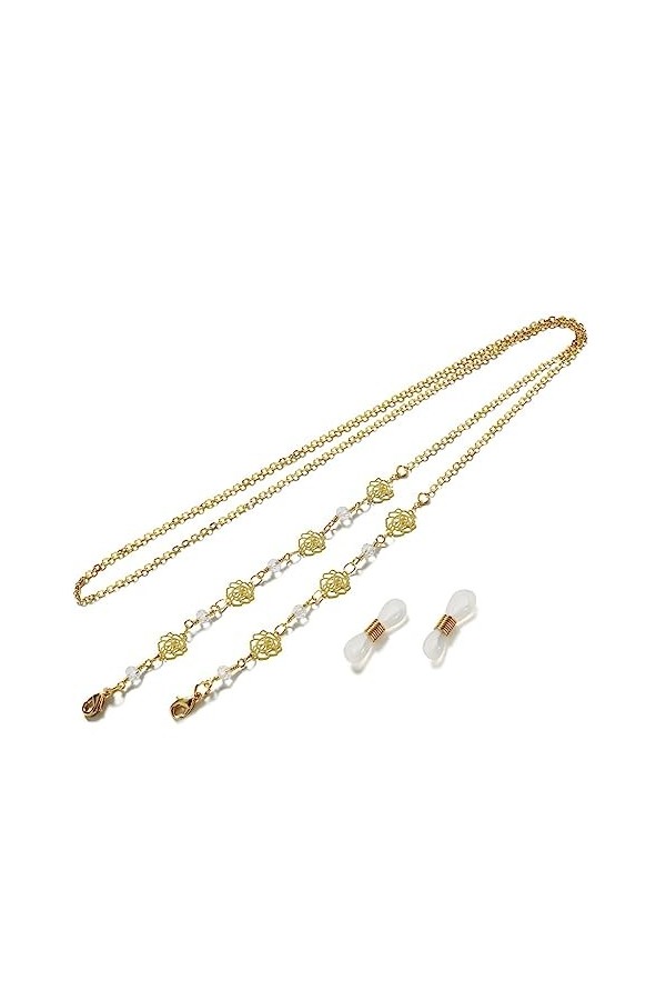 TONZN Chaîne de lunettes en métal rose tour de cou chaîne de lunettes chaîne de lunettes lanière couleur : D, taille : 75 cm