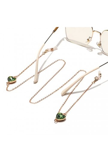 Or, Rouge, Cristal Rond, Corde de Lunettes de Soleil, Voyage, Mode, Lunettes de Soleil, Chaîne de Lunettes Couleur : E, Tail